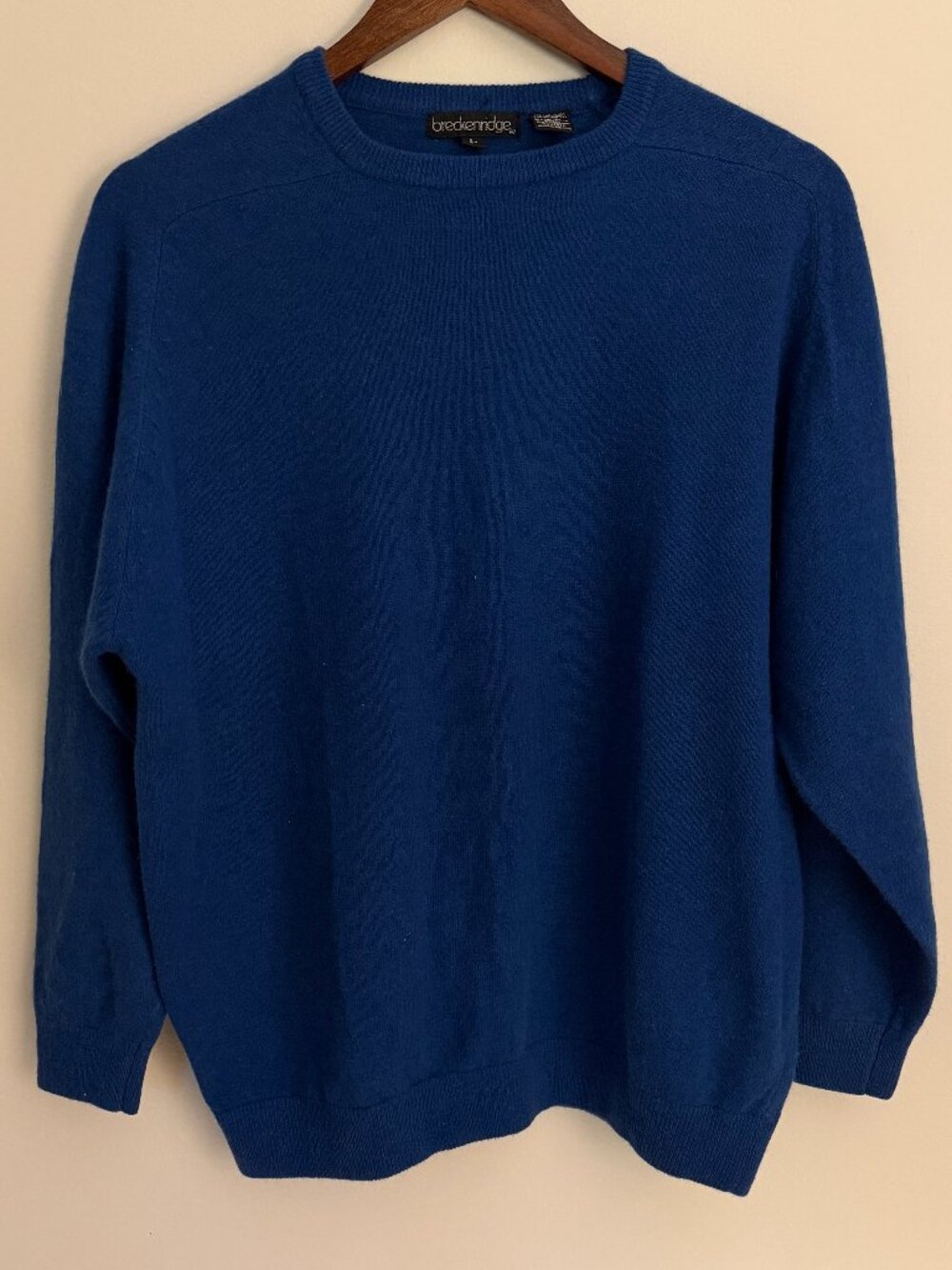 Vintage 90s Breckenridge Royal Blue Lambswool Angora Sweater, Size L